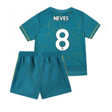 Wolves Ruben Neves #8 Bortedraktsett Barn 2022-23 Kortermet (+ korte bukser)